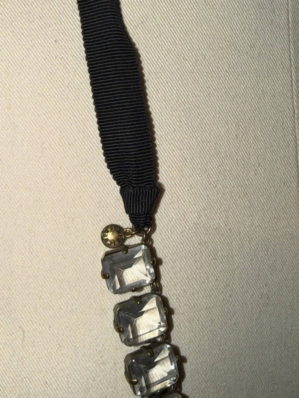 J.Crew Crystal Grosgrain Ribbon Necklace - Picture 2 of 3